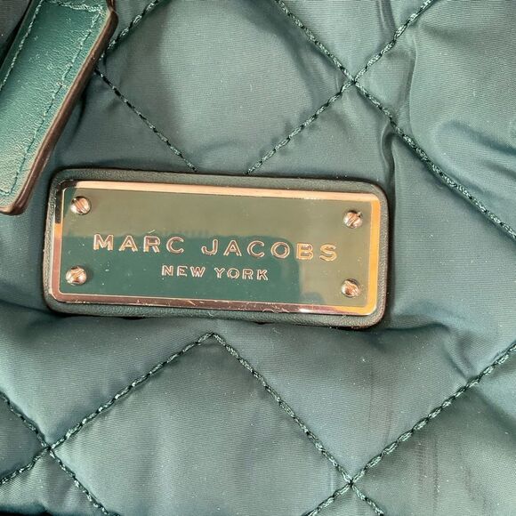 Marc Jacobs Quilted Nylon Backpack Deep Teal Blue - Picture 10 of 13